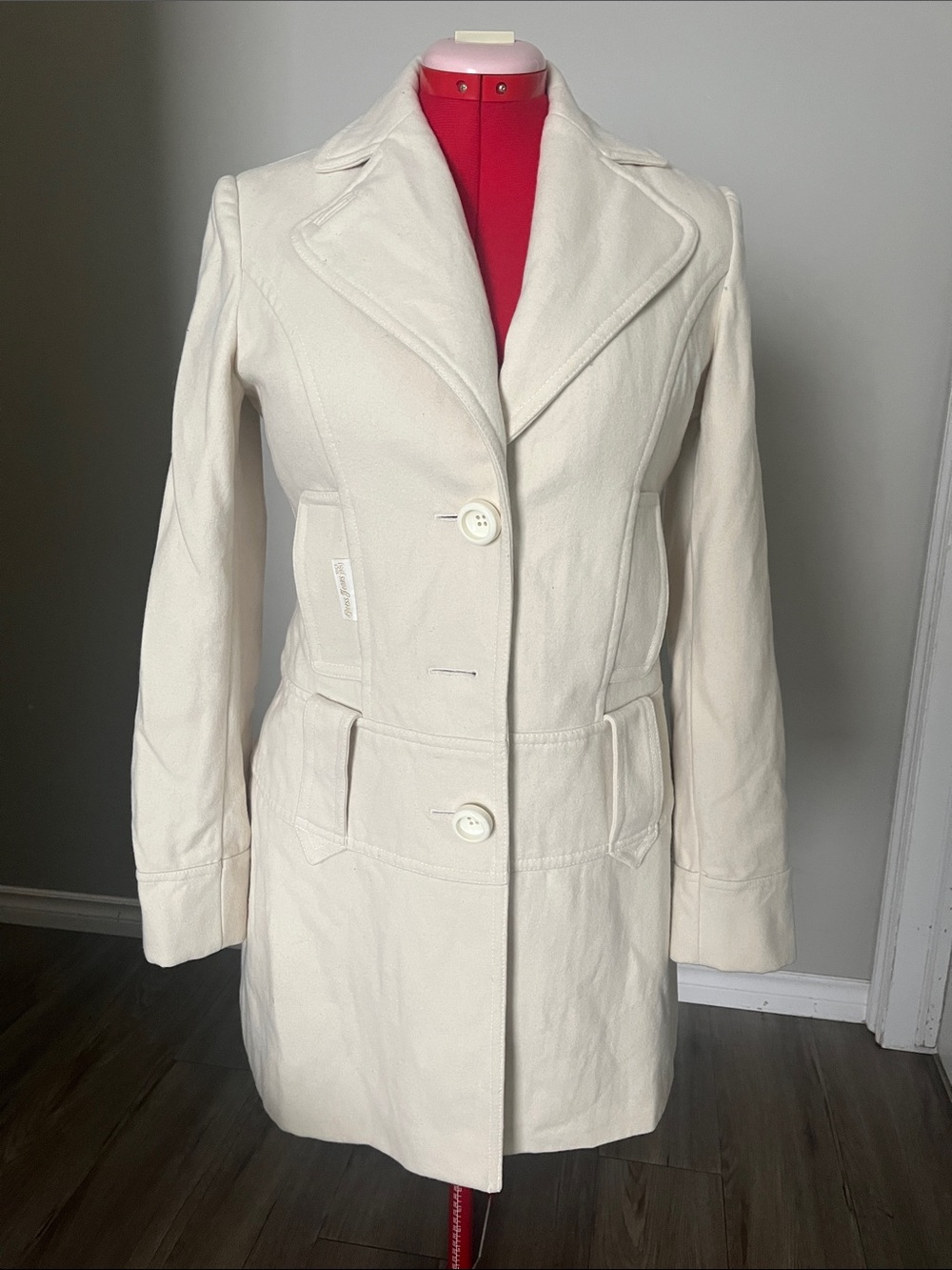 Guess Cream Women's Single-Breasted Trench Coat